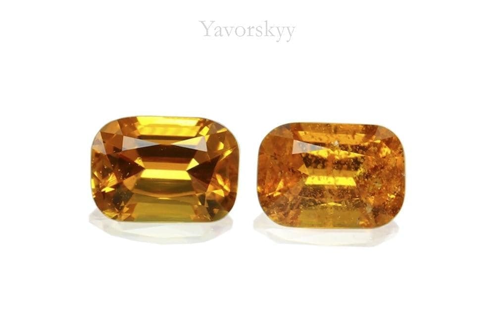 A match pair of clinohumite cushion 0.57 carat front view image