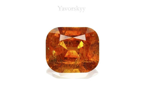 Cushion cut clinohumite 0.96 carat front view photo