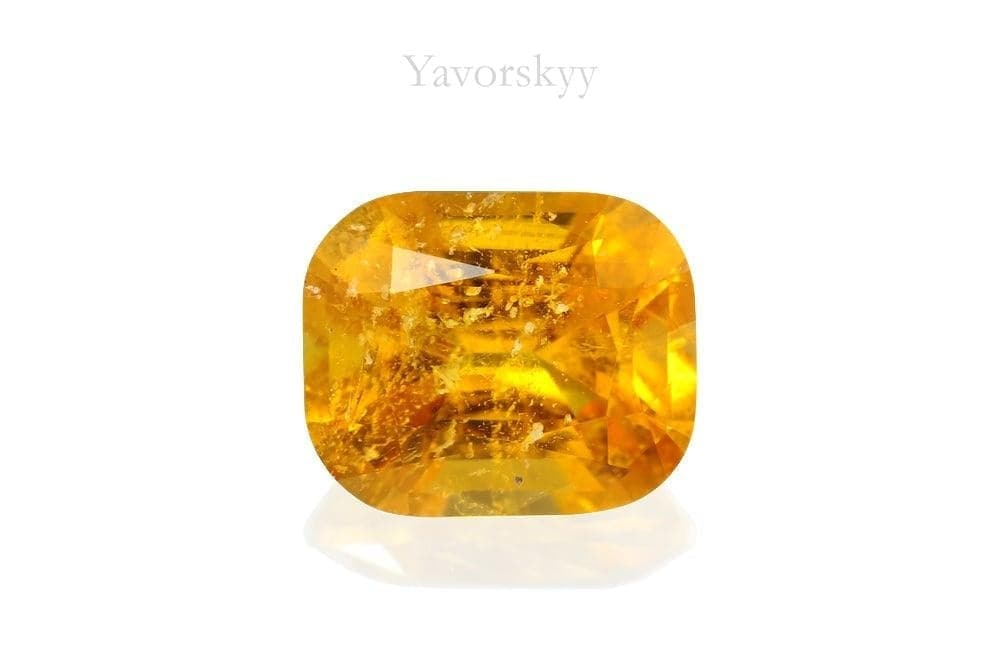 1.28 carats cushion cut clinohumite front view picture
