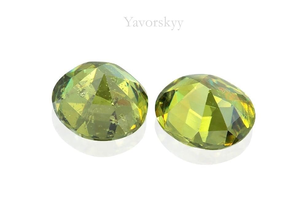 Matched pair demantoid oval 2.28 cts back view image
