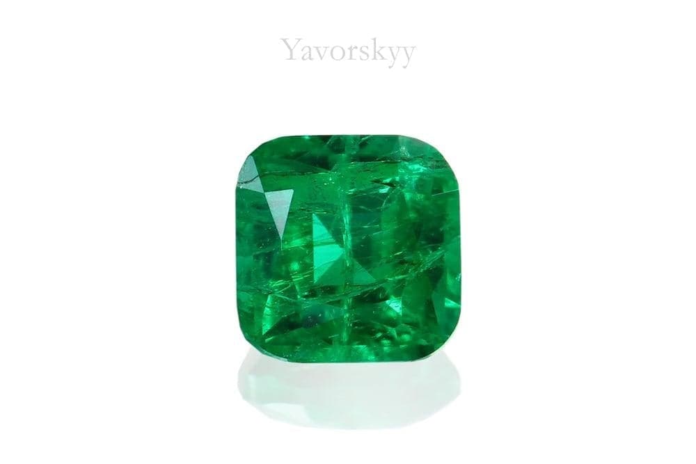 The picture of cushion shape green emerald 0.13 ct