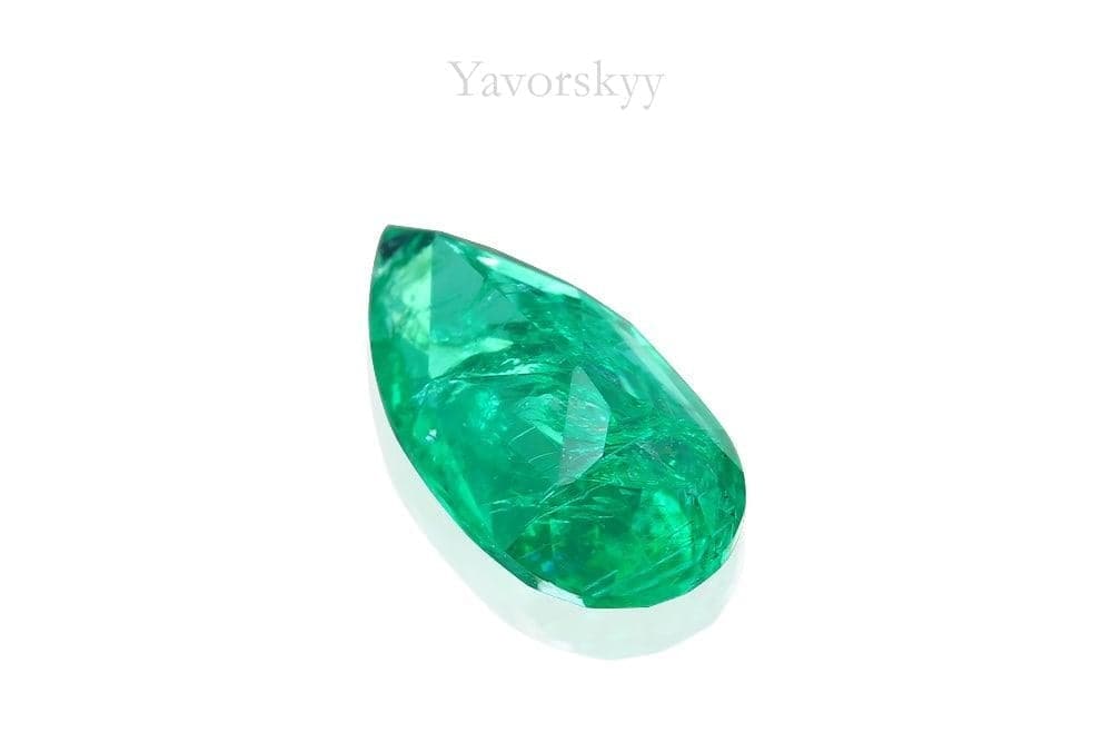 Back side image of a pretty green emerald 0.84 carat