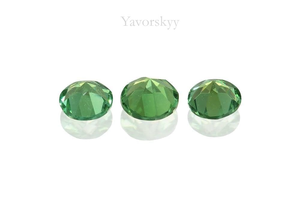 Photo of bottom view of green tourmaline 0.21 carat