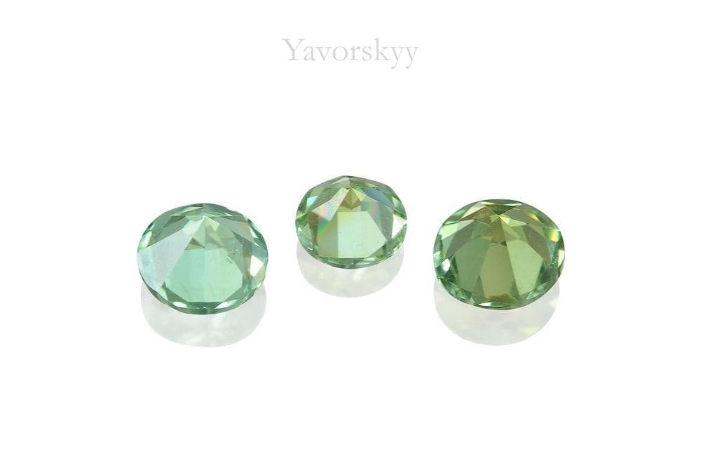 Photo of bottom view of green tourmaline 0.45 carat