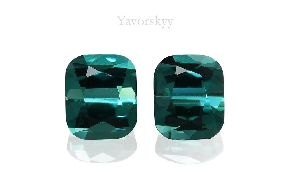 A matched pair of green tourmaline 0.53 carat front view picture