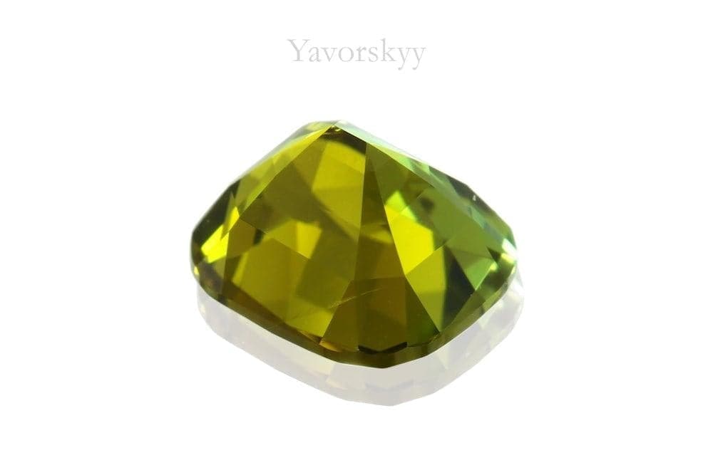 Photo of bottom view of green tourmaline 0.58 carat