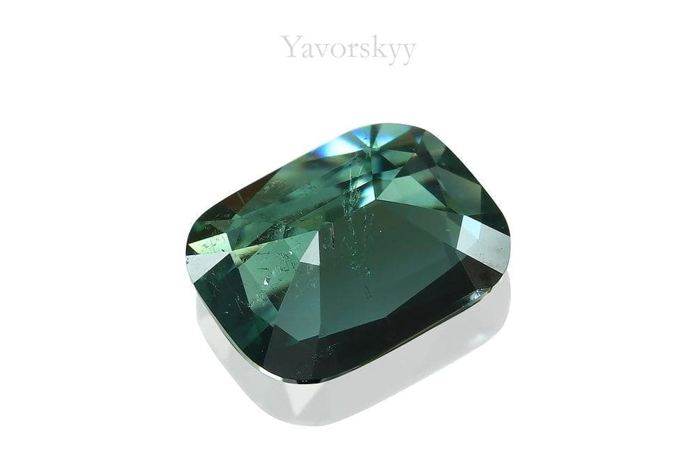 Photo of bottom view of green tourmaline 0.77 carat