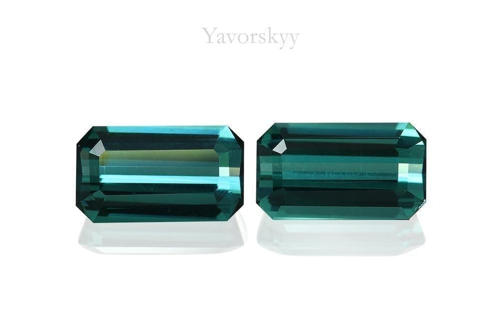 A matched pair of green tourmaline 1.15 carats front view picture