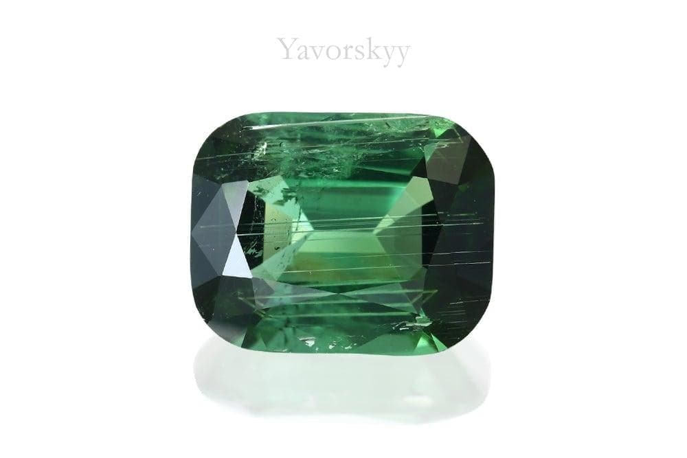 Green color tourmaline cushion shape 1.26 cts top view picture