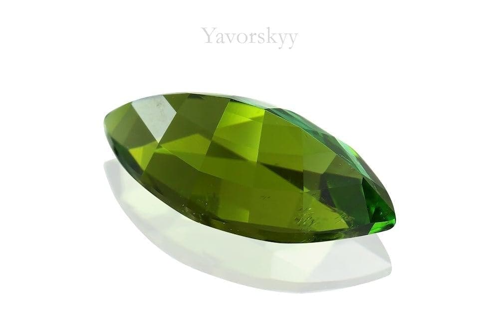 Photo of bottom view of green tourmaline 1.45 carats