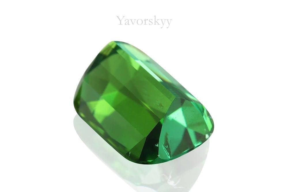 Photo of bottom view of green tourmaline 1.58 carats
