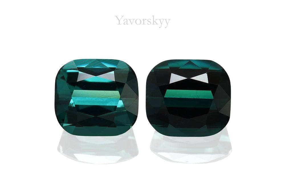 A matched pair of green tourmaline 1.74 carat front view picture