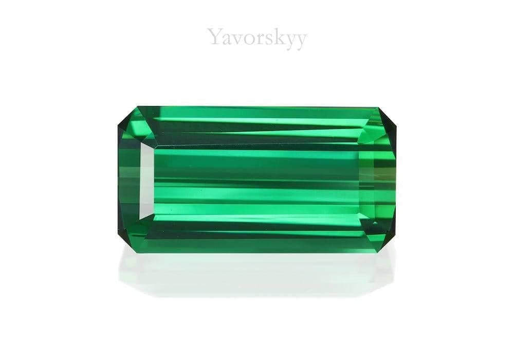 Picture of octagonal shape green tourmaline 1.82 cts top view