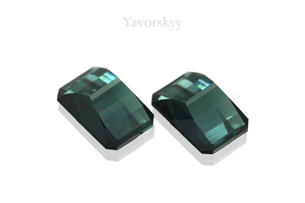 A matched pair of green tourmaline cushion 2.46 cts back side image