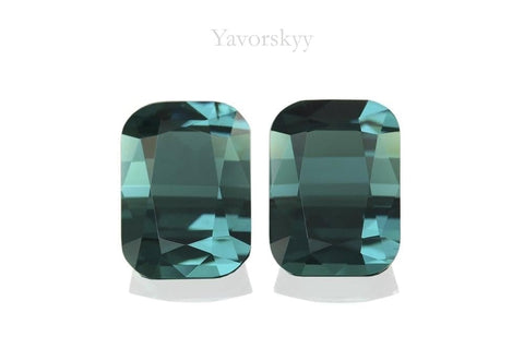 Top view photo of cushion tourmaline 3.12 cts pair