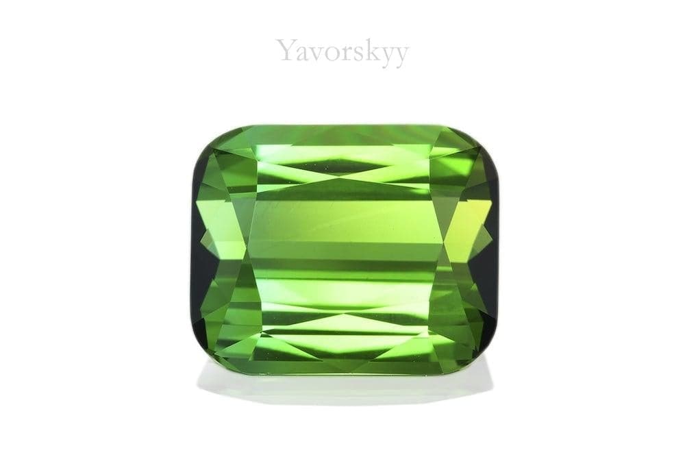 A top view picture of green tourmaline 4.36 cts 