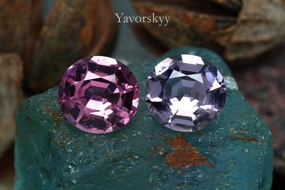 Pair of pink spinel oval 6.26 cts front view photo