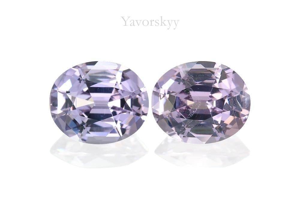 Top view photo of cushion grey spinel 2.61 cts pair