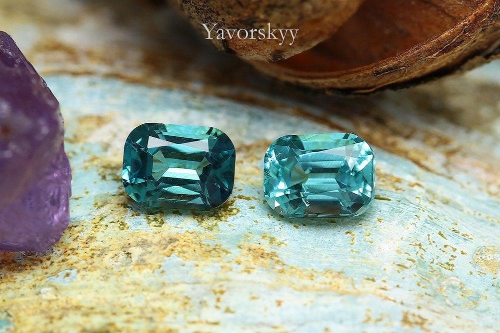 Picture of matched pair blue tourmaline 0.46 carats