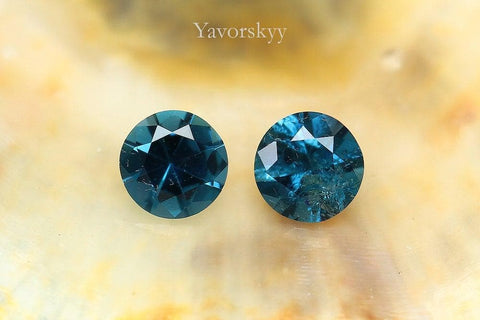 Natural indigo tourmaline 0.27 carat pair
