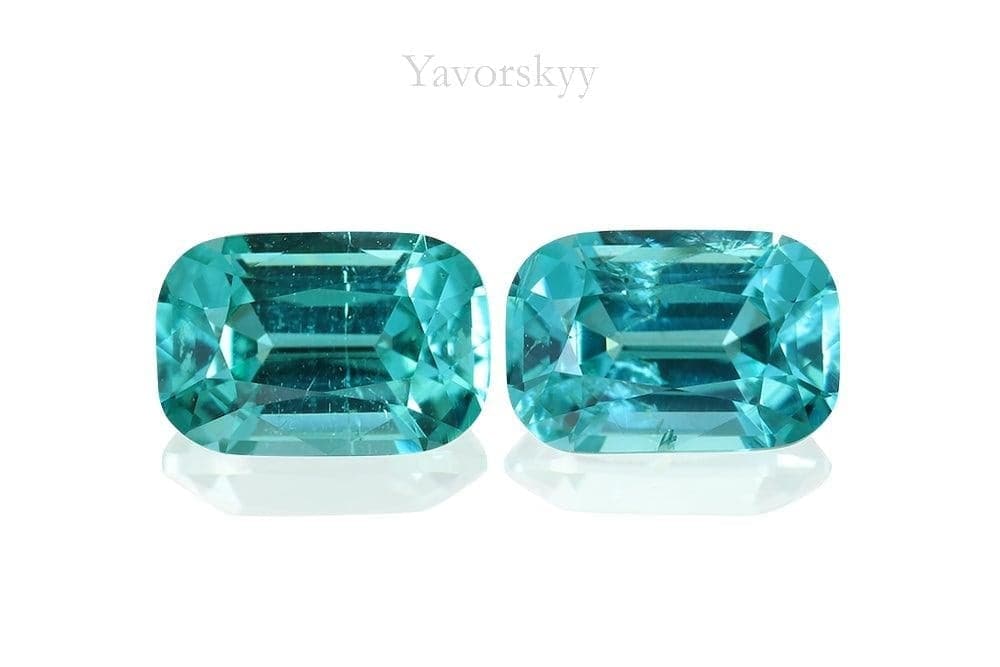 Match pair of tourmaline cushion 1.39 cts front view image