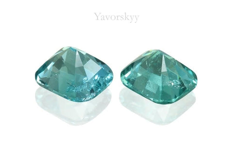 Pair of tourmaline cushion 1.45 carats back side picture