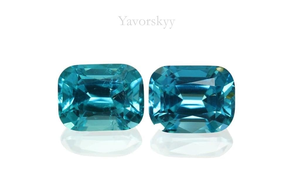 A matched pair of tourmaline cushion 1.5 carats front view image