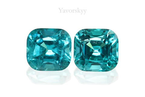 Match pair of tourmaline cushion 2.79 carats front view photo