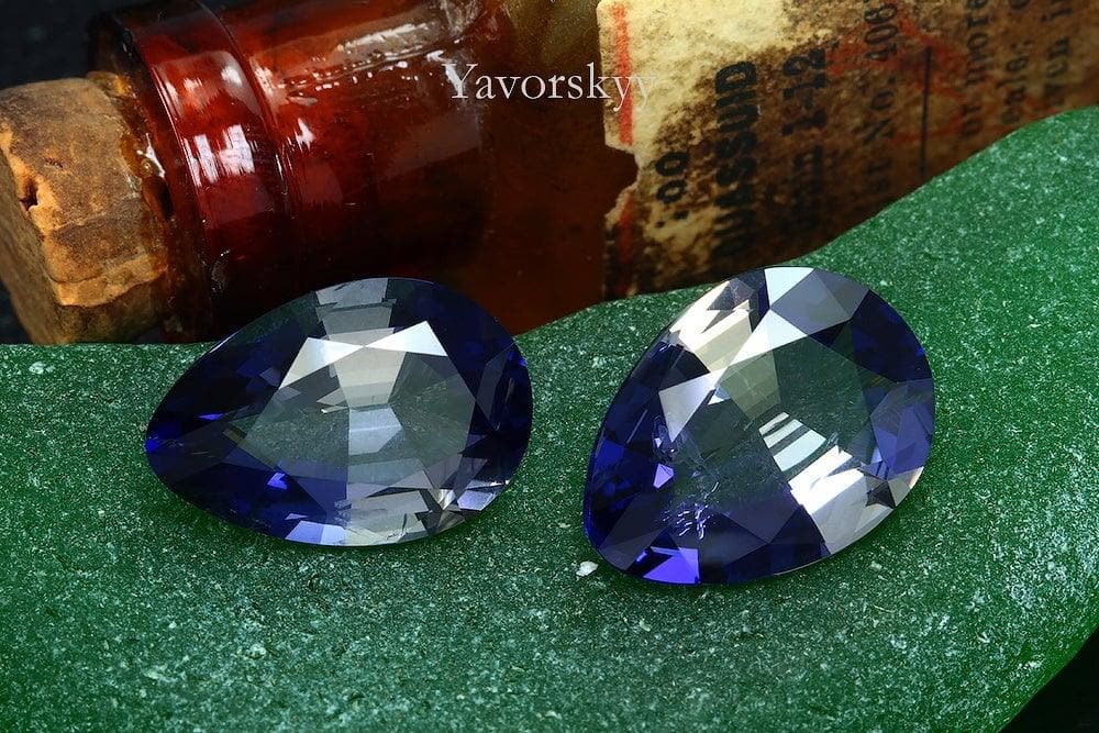 Matched pair iolite pear 9.13 carats front view image