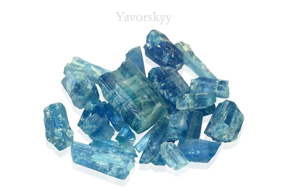 Blue jeremejevite crystals