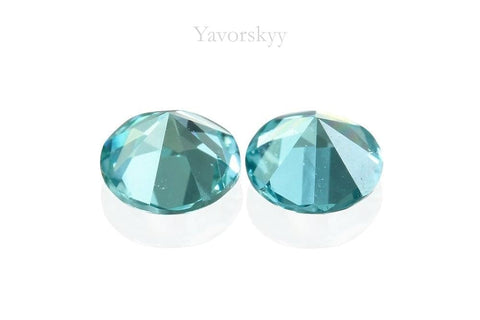 Bottom view picture of round tourmaline 0.29 ct pair