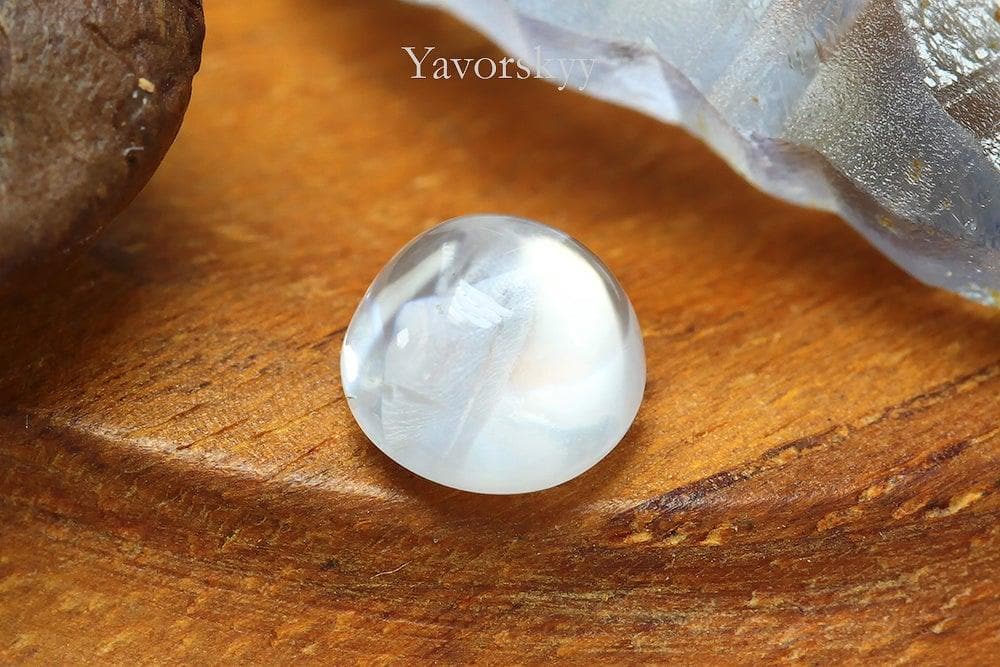 Front view photo of 0.56 ct moonstone pair