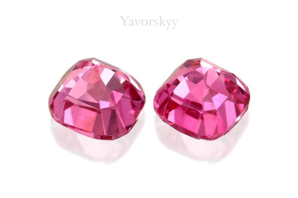Picture of match pair pink spinel 2.11 cts cushion shape