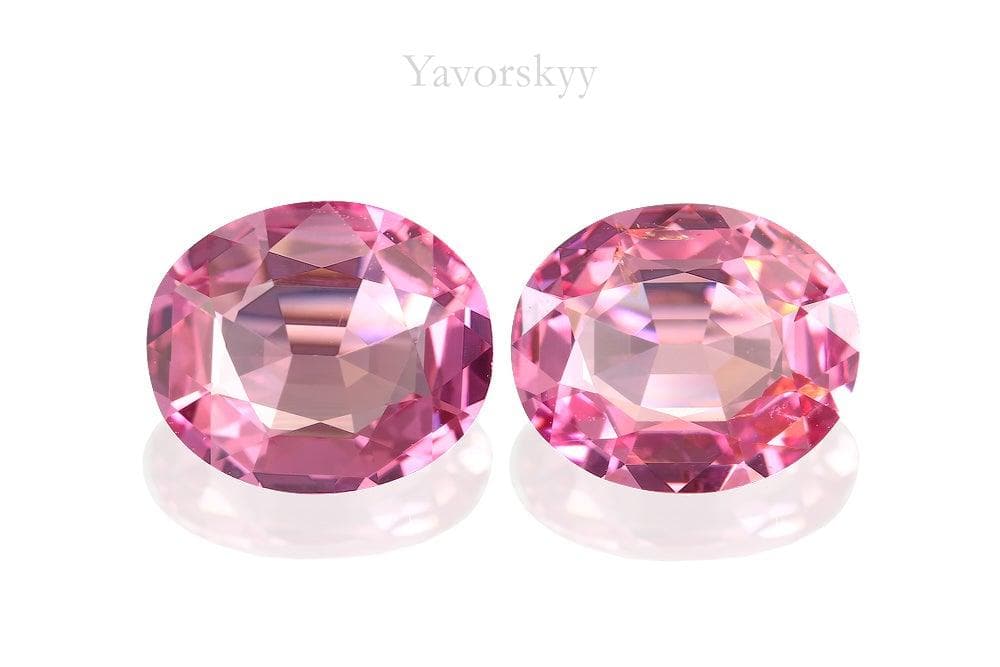 Image of oval pink spinel 2.61 cts matched pair