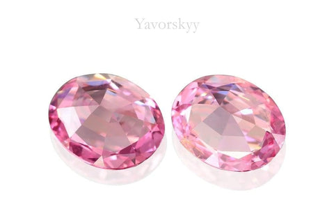 Back side image of pink spinel 2.61 cts pair