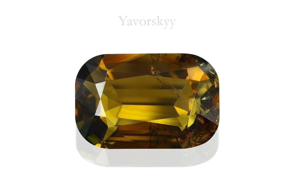 A front view image of olive tourmaline 1.94 carats