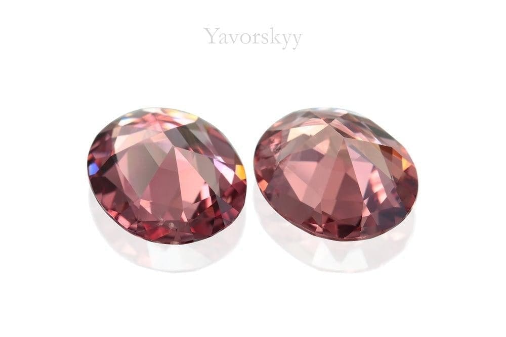 Bottom view image of oval pink spinel 2.31 cts pair