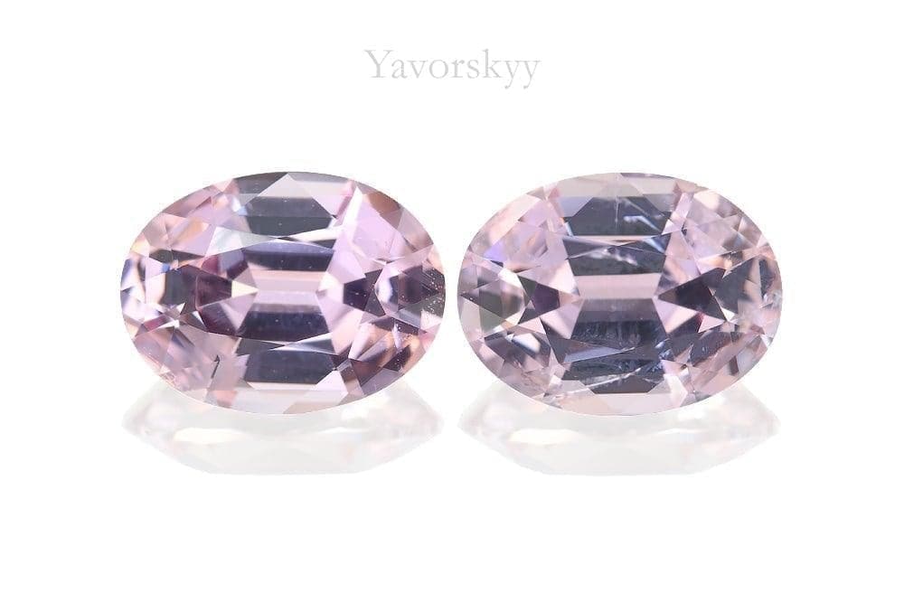 A match pair of pink spinel oval 4.57 carats front view image