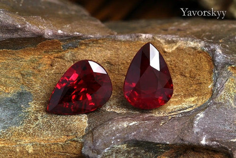 Pigeon's Blood Ruby No Heat 2.04 cts / 2 pcs - Yavorskyy