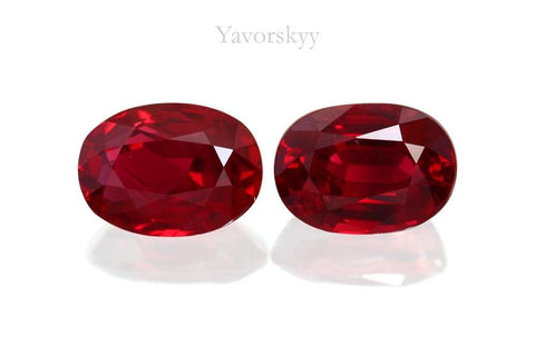 Pigeon's Blood Ruby No Heat 3.88 cts / 2 pcs - Yavorskyy