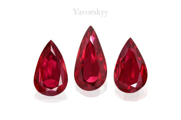 Pigeon's Blood Ruby No Heat 5.50 cts / 3 pcs