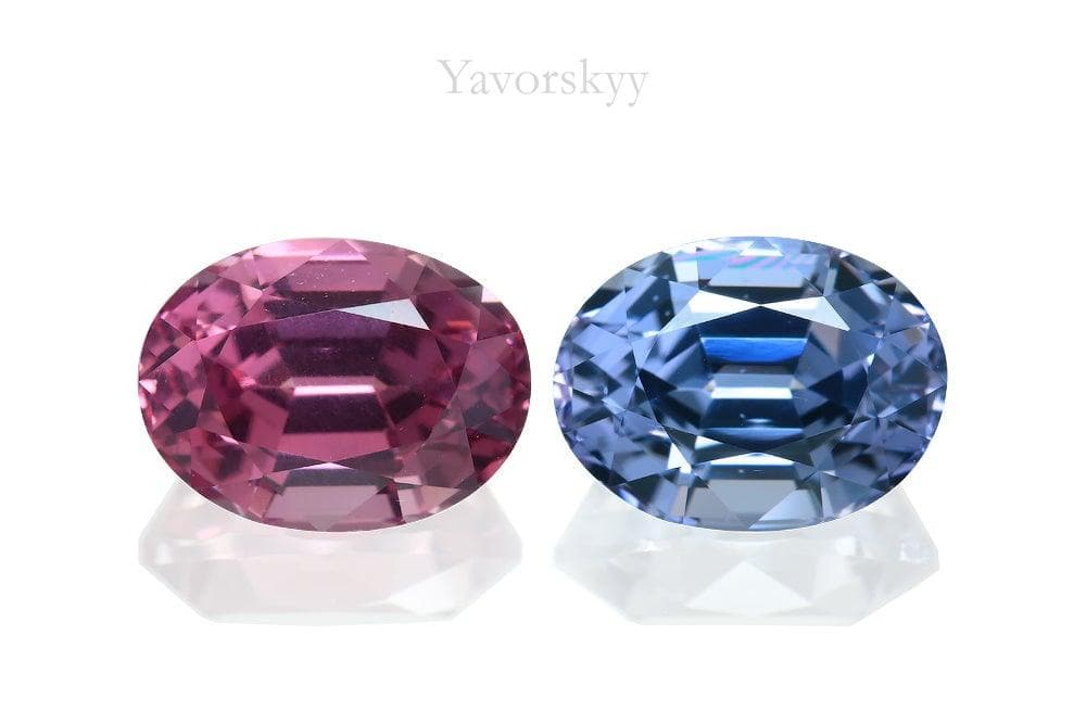 A pair of pink spinel oval 5.28 carats front view image