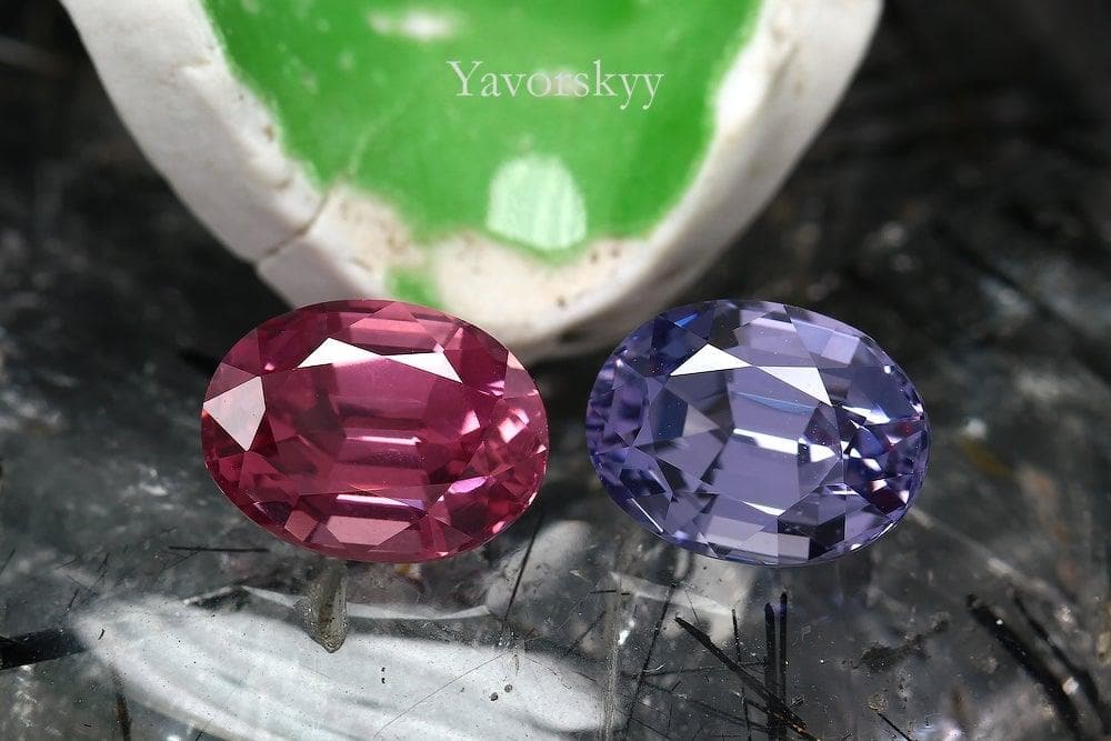 Top Image view of pink spinel 5.28 cts match pair