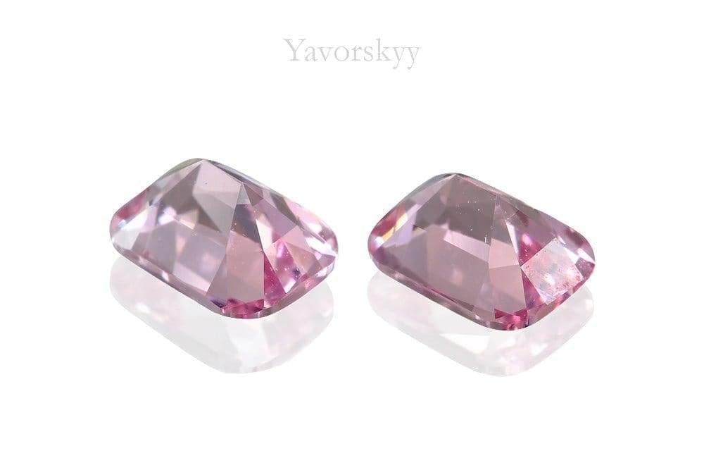 Image of bottom view of pink spinel 0.46 carat matched pair