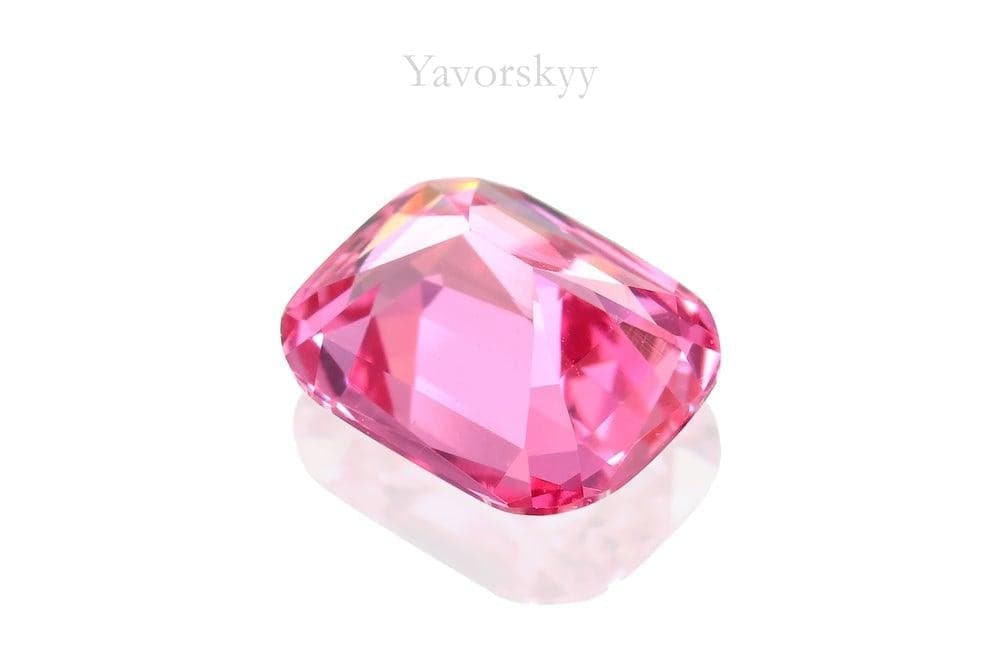 A bottom view photo of 0.57 ct pink spinel