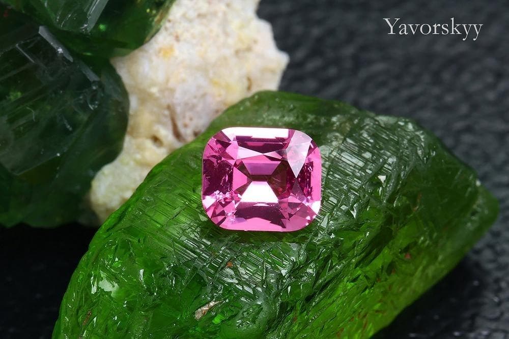 Cushion shape spinel 0.66 carat front view photo