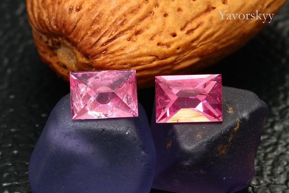 A match pair of pink spinel cushion 1.06 ct front view image