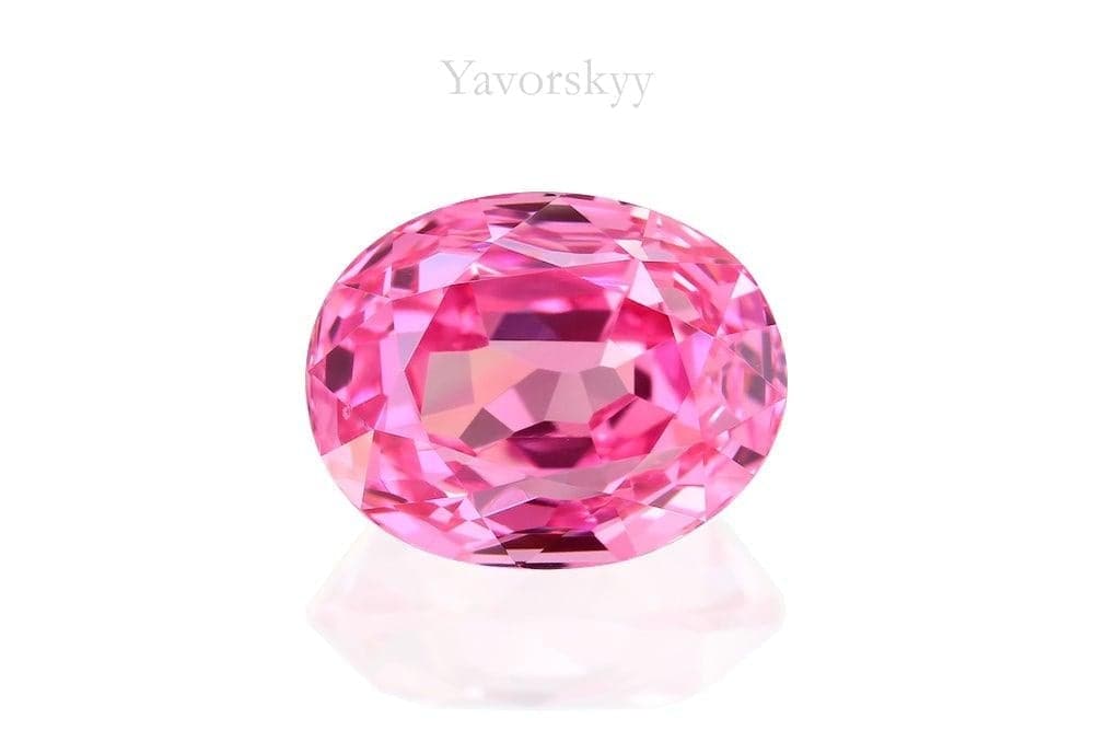 A front view picture of 1.54 ct pink spinel