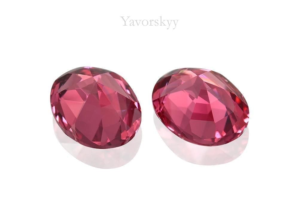 Back side image of matched pair pink spinel 1.57 cts