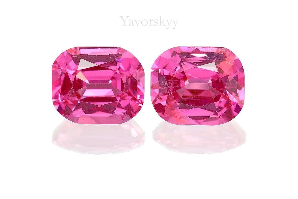 Image of top view of red spinel 1.58 cts matched pair